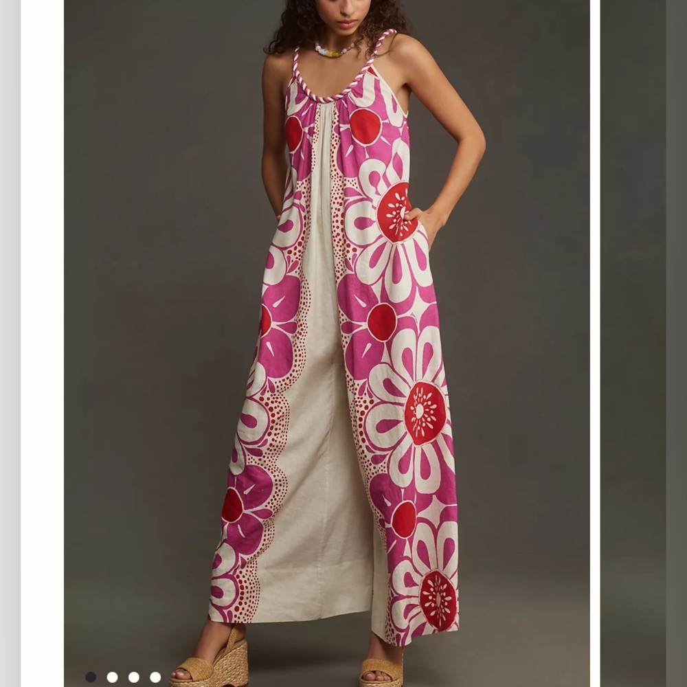 Farm Rio Maia Linen Jumpsuit size S